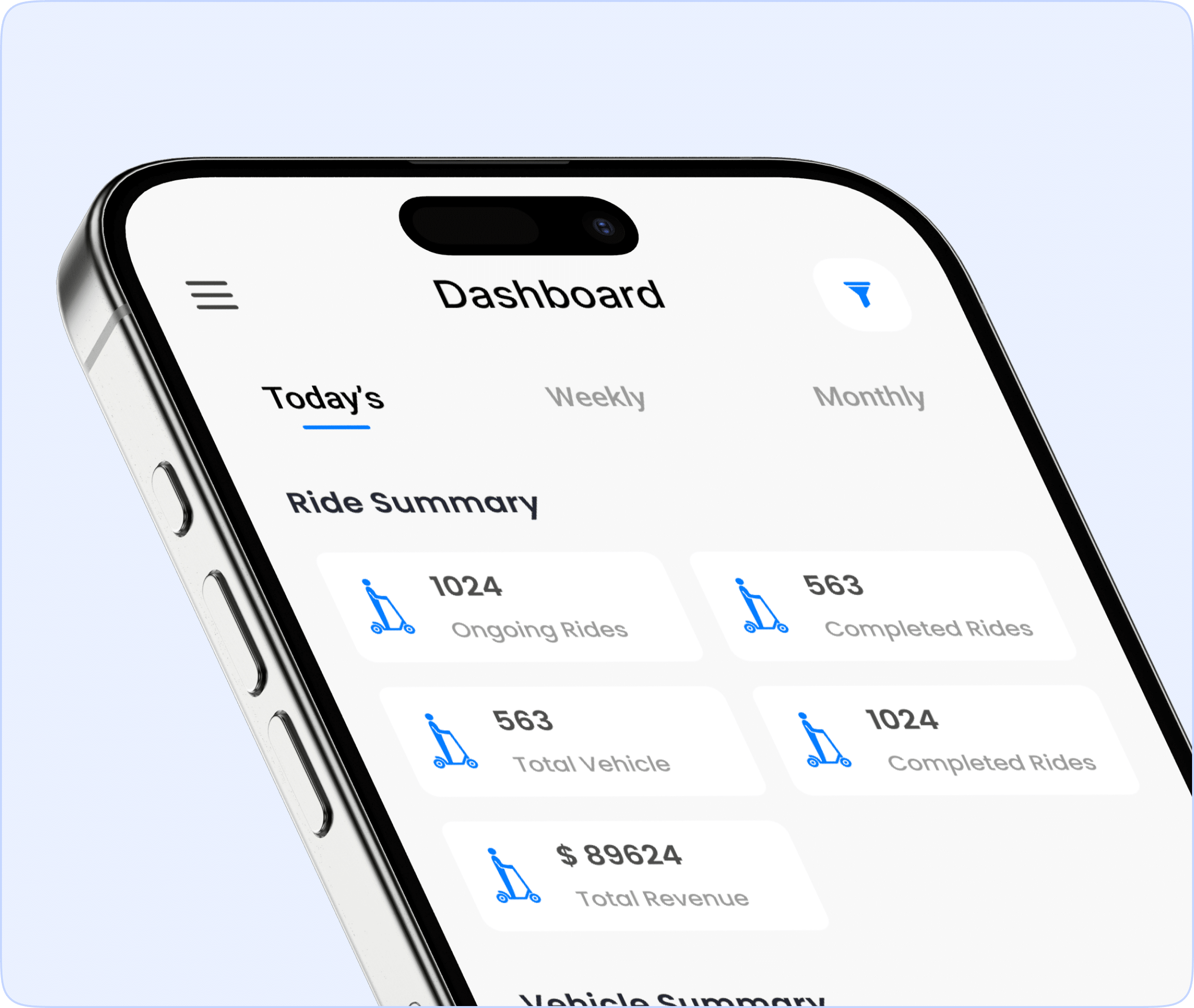 Fleet operator app showing prioritized tasks for swaps, rebalancing, and maintenance
