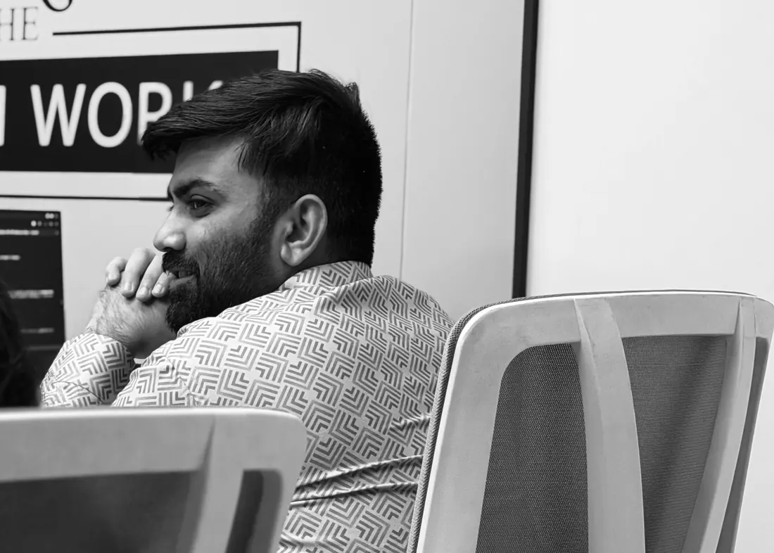 Team member at his desk