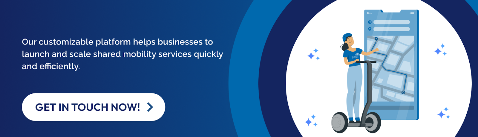 Our customizable platform helps businesses to launch and scale shared mobility services quickly