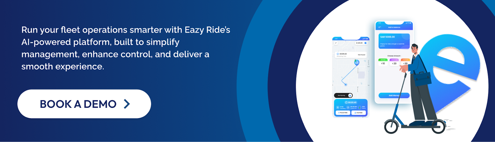 Run your fleet operations smarter with EazyRide’s AI powered platform, built to simplify management