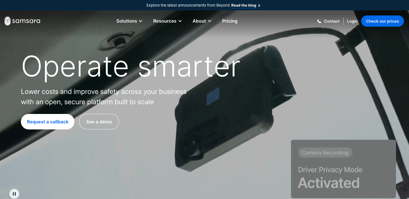 Samsara provides IoT fleet tools with real-time analytics