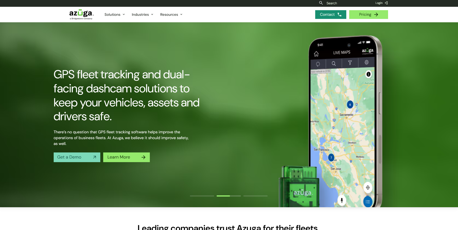 Azuga - GPS fleet tracking with dual dashcam for safety