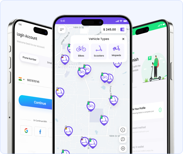 Schermate dell'app utente personalizzata