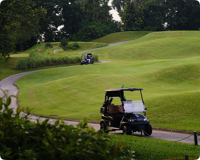 EGSS golf-board rider app on a golf course
